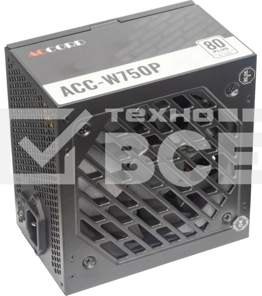 Блок питания Accord  ACC-W750P, 750Вт, 80 PLUS WHITE, 120мм, черный