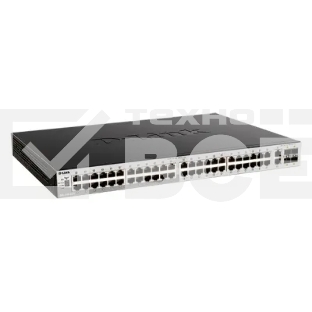 Управляемый L3 стекируемый коммутатор D-Link DGS-3130-54TS/B1A PROJ с 48 портами 10/100/1000Base-T, 2 портами 10GBase-T и 4 портами 10GBase-X SFP+