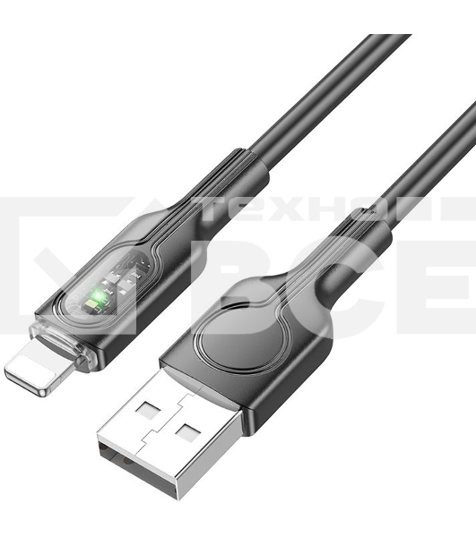 Кабель Hoco U120 iP USB (m)-Lightning (m) 1.2м черный коробка