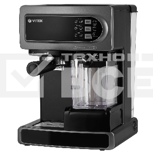 Кофеварка рожковая Vitek Midnight VT-8490 черный/серебристый 1,65 л 1238Вт 15 бар