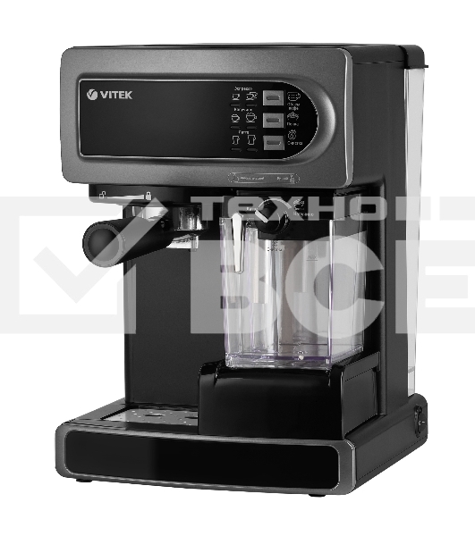 Кофеварка рожковая Vitek Midnight VT-8490 черный/серебристый 1,65 л 1238Вт 15 бар