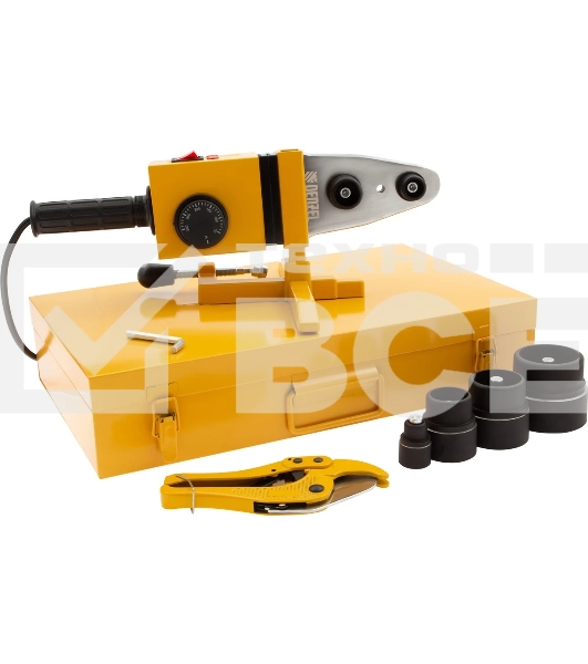 Аппарат для сварки пластиковых труб Denzel DWP-1500 1500Вт 260-300С компл насадок 20-63мм