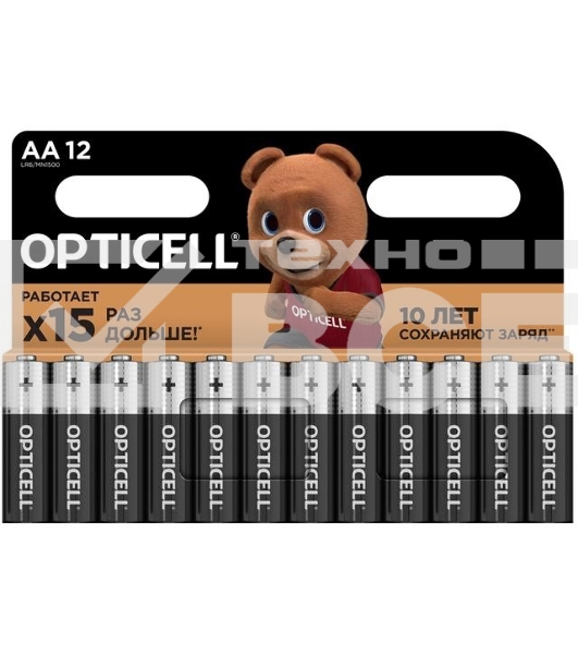 Элемент питания алкалиновый AA/LR6 (блист. 12шт) Basic Opticell 5051010