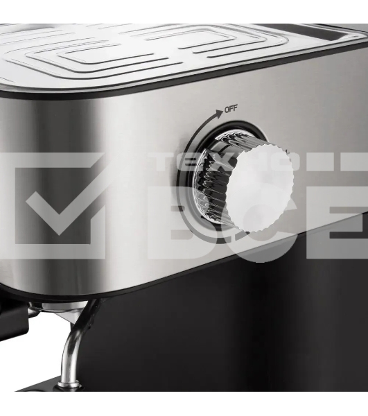 Кофеварка рожковая Redmond RCM-M1513 серебристый/черный, исп. кофе - молотый, 1.5 л, 1050 Вт, 15 бар
