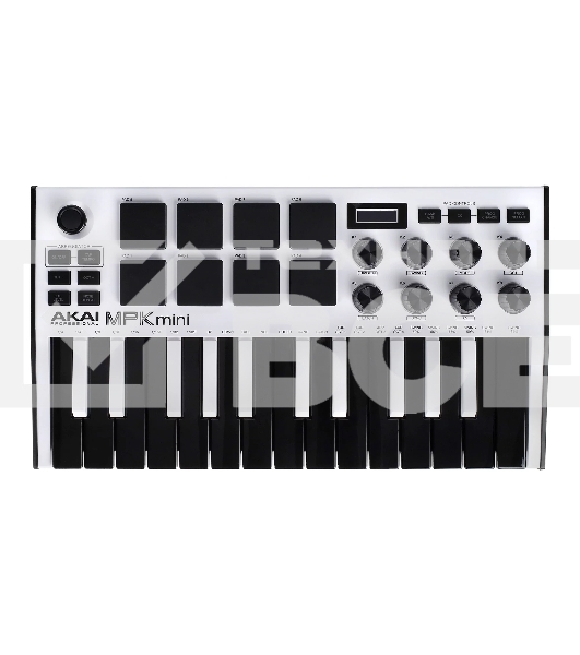 Клавиатура MIDI AKAI [MPK Mini MK3 White] 25 мини клавиш, 8 пэдов, 8 энкодеров, цвет белый