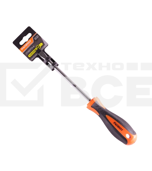 Отвертка Patriot SL8x150, CR-V,магнитная, 2-х компонентная рукоятка