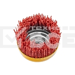 Щетка для УШМ Denzel 75 мм, чашка, нейлоновая щетина, М14, фото 1