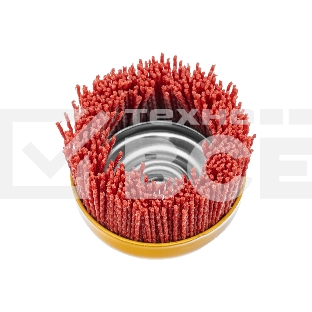 Щетка для УШМ Denzel 75 мм, чашка, нейлоновая щетина, М14