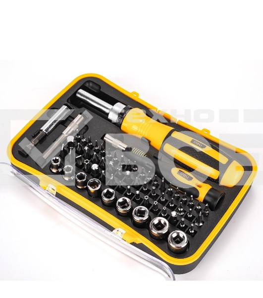 Набор прецизионных отвертокDeli DL3565 65 предметов Материал бит Cr-v. Пластиковый кейс.