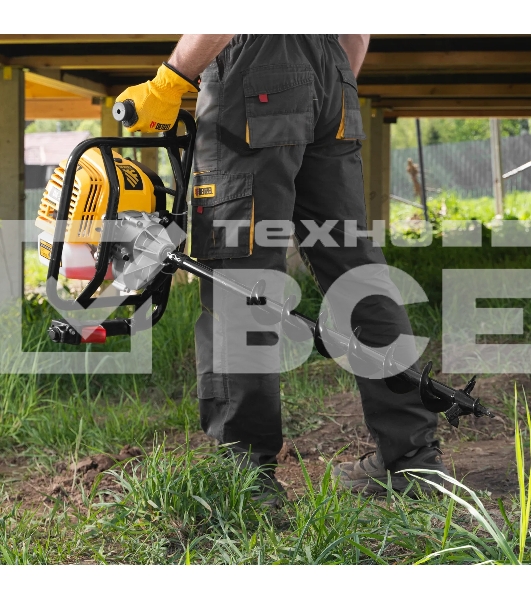 Мотобур Denzel DX-52 объем двигателя 52 см3, соединение 20 мм, без шнека