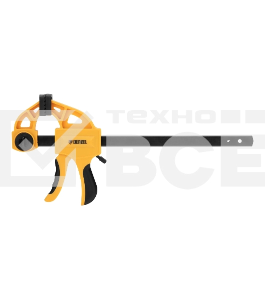 Струбцина Denzel F-образная,быстрозаж., 8'x 2 3/4', 200х70мм, пласт.корпус,фиксатор,двухк. рук-ка