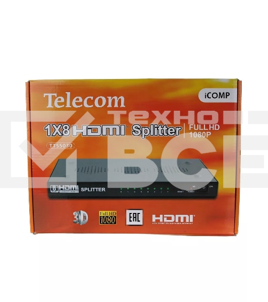 Разветвитель HDMI 1=>8 Telecom  <TTS5030>, каскадируемый , 1.4v+3D