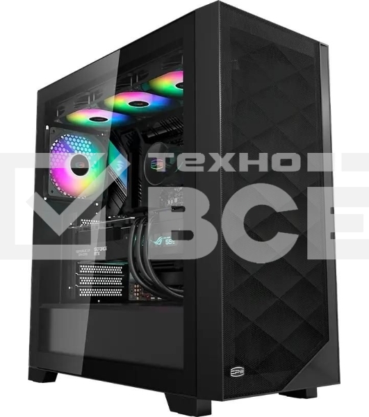 Компьютерный корпус  PCCooler C3D510 BK ARGB, Tempered Glass Full Tower, Black, TG, 0.7 SPCC, 3x120mm ARGB E-ATX, ATX, mATX, mITX 170/390/410mm 2x2.5