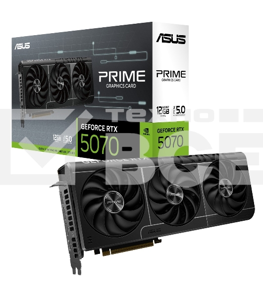 Видеокарта ASUS PRIME-RTX5070-12G, 12 GB GDDR7, 192 bit, 3xDP, HDMI, GPU 2165 MHz