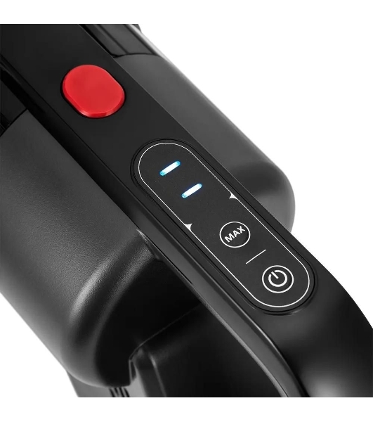 Пылесос вертикальный Kitfort КТ-5225 черный/красный, питание от аккумулятора, 83 Вт, уборка сухая, пылесборник 0.6 л