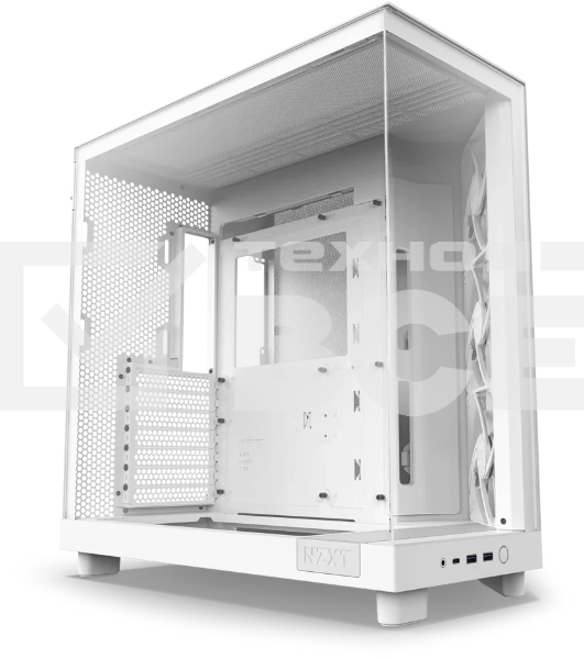 Компьютерный корпус без блока питания Case NZXT H6 Flow, Midi-Tower, TG, 3x120мм, 2xUSB-A 3.2 + 1xUSB-C 3.2, ATX, mATX, mITX белый