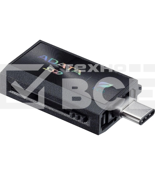 Внешний SSD ADATA SC730, 1TB, USB 3.2 Gen 2 Type-A/Type-C, R/W 600/600, черный