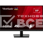 Монитор 32' ViewSonic VA3208-4K-HD VA 3840x2160, 60 Гц, 4 мс, 16:9, 300 кд/м², 2×HDMI 2.0, DP 1.4, 3.5 Jack, HDR10, черный, фото 1