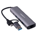 Док-станция Gembird UHB-D7, USB Type-C + USB, 3хUSB3.1, Type-C, RJ45, USB, фото4