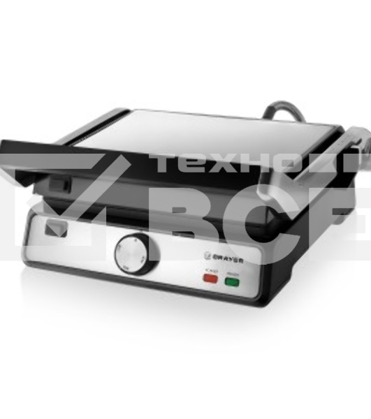 Гриль-пресс BRAYER BR2002, 2000 Вт, съемные, 29*26 см, регул высот, пласт корп., поддон, 180