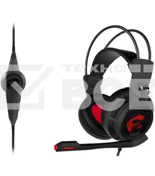 Наушники с микрофоном MSI DS502 черный 2м накладные USB оголовье (S37-0400120-SV1)