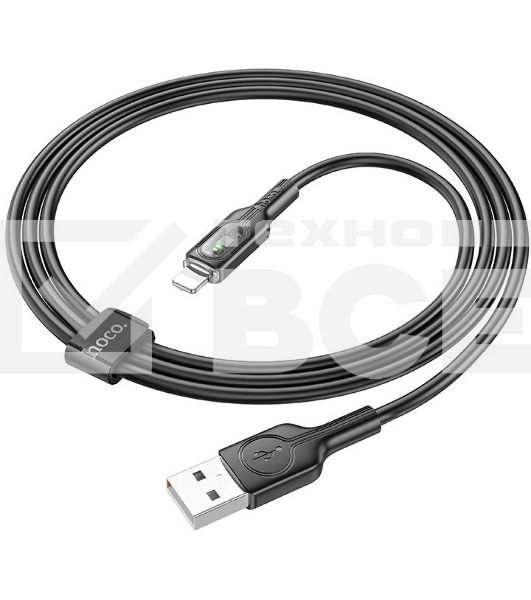 Кабель Hoco U120 iP USB (m)-Lightning (m) 1.2м черный коробка
