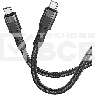 Кабель Hoco U110 Type-C to Type-C USB Type-C (m)-USB Type-C (m) 1.2м черный коробка