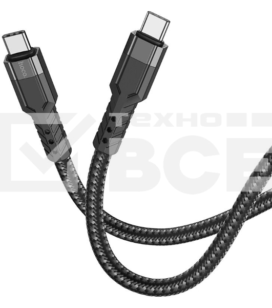 Кабель Hoco U110 Type-C to Type-C USB Type-C (m)-USB Type-C (m) 1.2м черный коробка