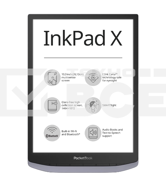 Электронная книга PocketBook X Metallic Grey (PB1040-J-WW)