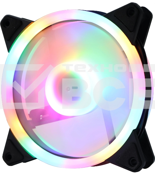 Вентилятор для корпуса GMNG GG-CF120FRGB2-PWMBK черный, 120 мм, 1500 об/мин, 26 дБ, 4 pin