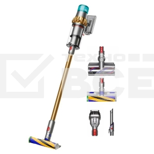 Пылесос вертикальный/ручной Dyson SV47 V15 DT золотистый, питание от аккумулятора, 240 Вт, уборка сухая, пылесборник 0.77 л, работа от АКБ max 60 мин