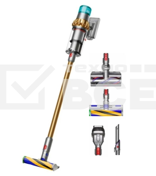 Пылесос вертикальный/ручной Dyson SV47 V15 DT золотистый, питание от аккумулятора, 240 Вт, уборка сухая, пылесборник 0.77 л, работа от АКБ max 60 мин
