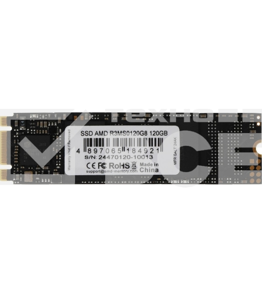 Накопитель SSD AMD Radeon R3MS0120G8, 120Gb, M.2 2280, SATA, R/W 520/450