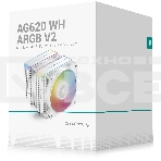 Кулер для процессора DEEPCOOL AG620 WH ARGB V2 LGA20XX/1700/1200/115X/AM5/AM4 (9шт/кор, TDP 260W, PWM, ARGB DUAL Fan 120mm, 6 тепл. трубок, белый) RET, фото2