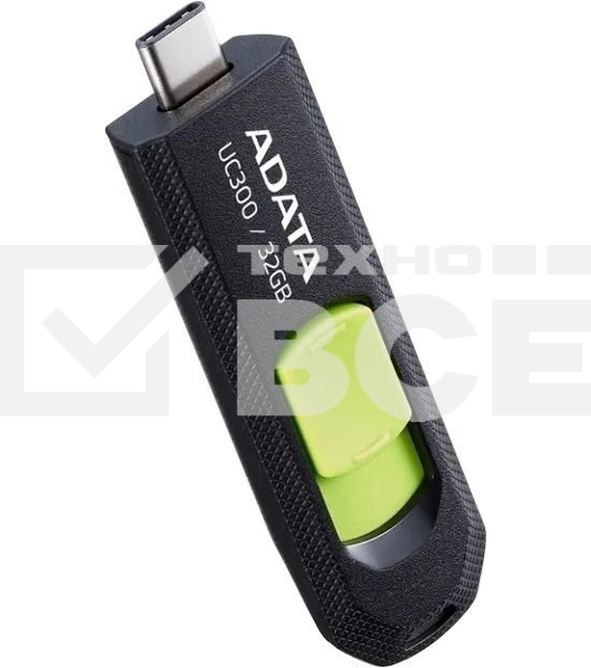 Флеш диск A-Data 32Gb Type-C UC300 ACHO-UC300-32G-RBK/GN USB3.2 черный/зеленый