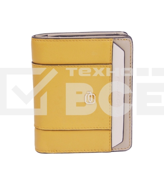 Кошелек женский Piquadro Circle PD6660W92R/GBE шафрановый/бежевый натур.кожа