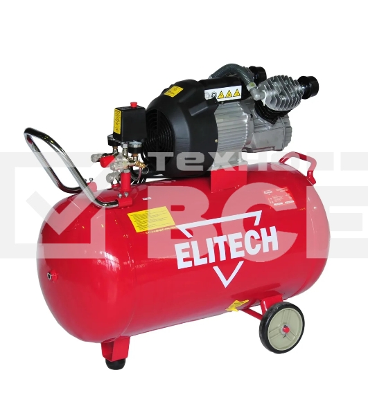 Компрессор поршневой Elitech КПМ 360/100 масляный 360л/мин 100л 2200Вт красный/черный