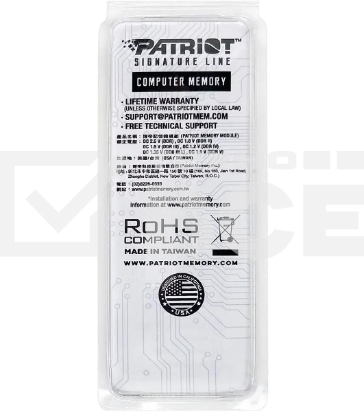 Оперативная память Patriot Signature, DDR5, 8GB (1x8 GB), 5600 MHz, CL46, SO-DIMM