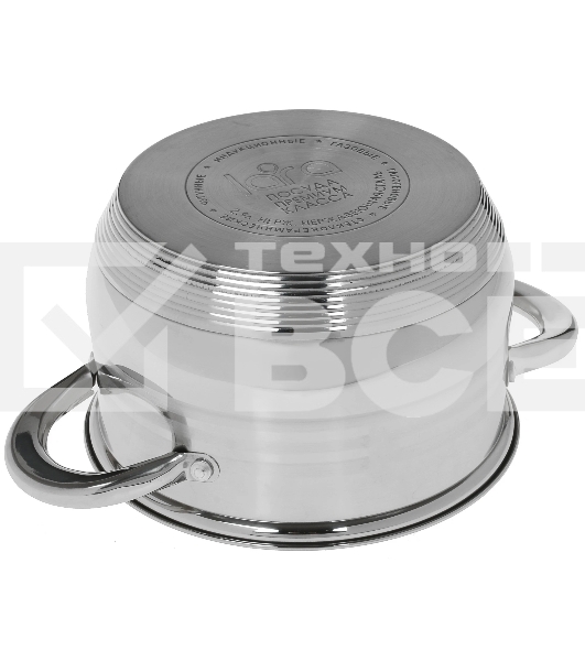 Кастрюля Lara LR02-581 SONATA 18x11,5 см, 2.9 л, 7-СТУПЕНЧАТОЕ ДНО, комбо-полировка, крышка, нержавеющая сталь