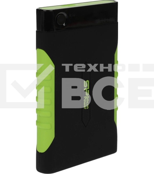 Внешний HDD 2.5' Silicon Power Armor A15, 2TB, USB 3.2 Gen 1 Type-A, 5400 rpm, черно-зеленый