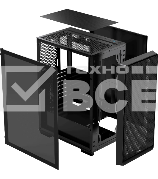 Компьютерный корпус Ocypus Gaммa C60 BK ATX/win/black/no PSU/Tempered Glass