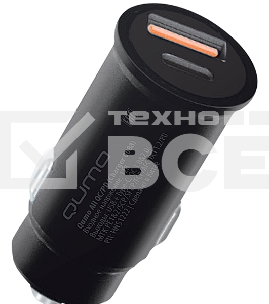 Автомобильное зарядное устройство Qumo All QC/PD (Charger 0088), USB + Type C черный