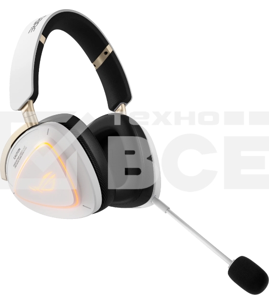 Гарнитура ASUS ROG Delta II KJP белый, беспроводная + проводная, Bluetooth, подсветка, совместимость с PS5, Xbox