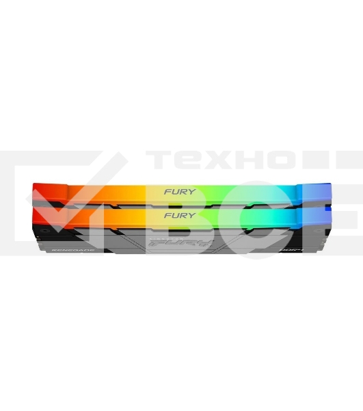 Оперативная память Kingston Fury Renegade, DDR4, 64GB (2x32GB), 3600MHz, CL18, радиатор, RGB, чёрный/серебристый