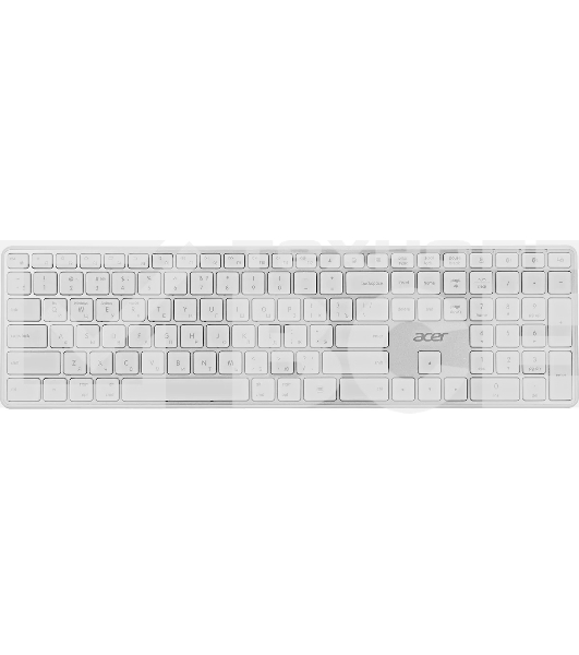 Клавиатура Acer OKR301 (ZL.KBDEE.015) беспроводная, USB, Bluetooth/Радиоканал, белый/серебристый