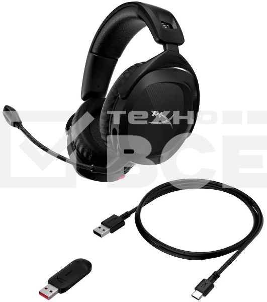 Наушники с микрофоном HyperX Cloud Stinger 2 wireless black черный мониторные Radio оголовье (676A2AA)
