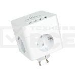 Сетевой фильтр Cablexpert Cube CUBE-4-U4-W, 4 р, 16А, 4хUSB, ур.защиты 2+, белый, коробка, фото4