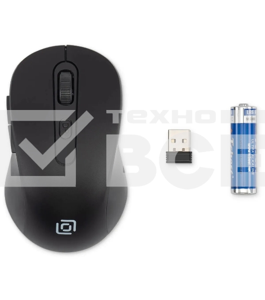 Мышь беспроводная Oklick 677MW черный, 1600 dpi, радиоканал, USB, кнопки - 6