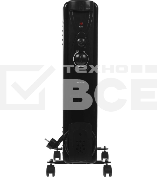 Масляный обогреватель Centek CT-6202 (11 секций) черный, 2500 Вт, 25 м2, термостат