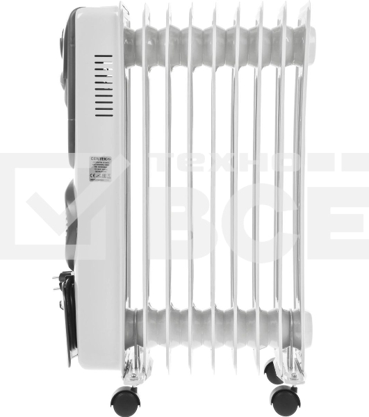 Масляный обогреватель Centek CT-6203-9 (9 секций) белый, 2400 Вт, 20 м2, 3 режима, термостат